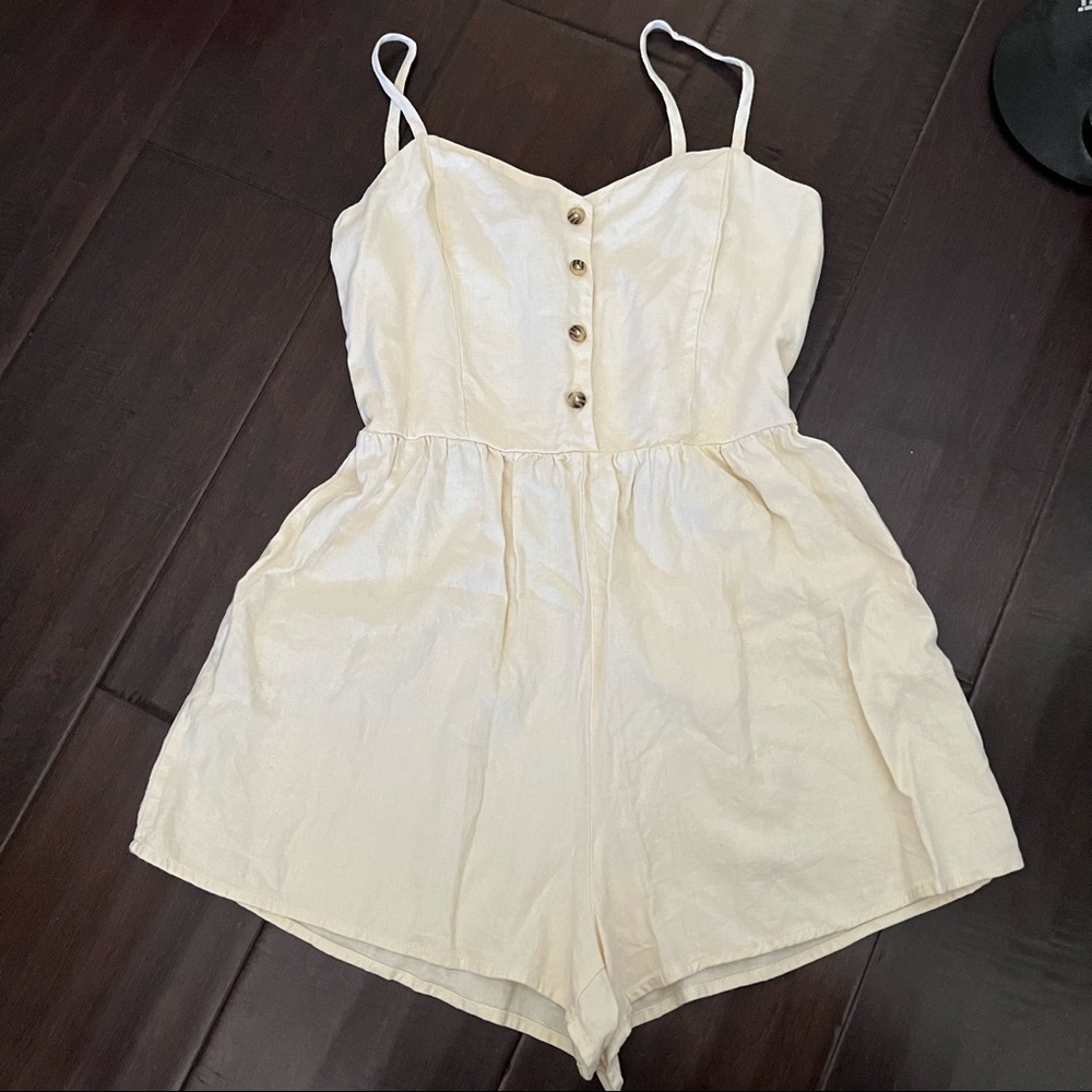 Pale Yellow Ivory Romper Dress